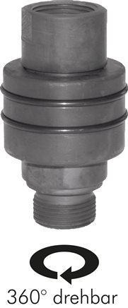 Exemplary representation: High-pressure swivel joint, galvanised steel