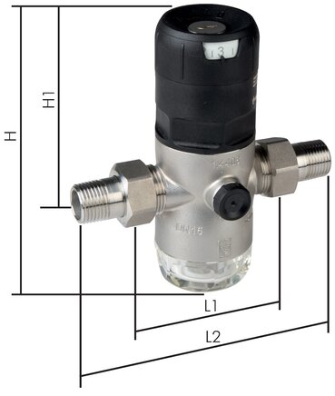 Exemplary representation: Filter pressure reducer for drinking water & nitrogen (1.4408)